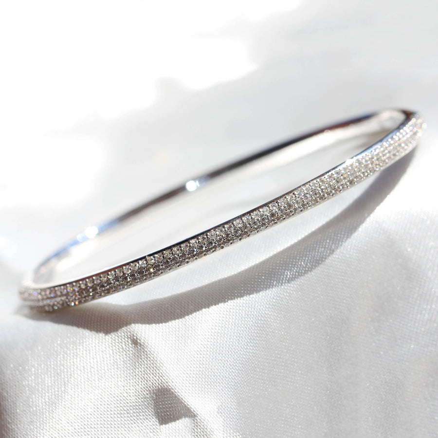 Diamond & White Gold Pave Set Bangle