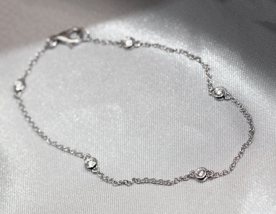 Diamond & White Gold Trace Bracelet