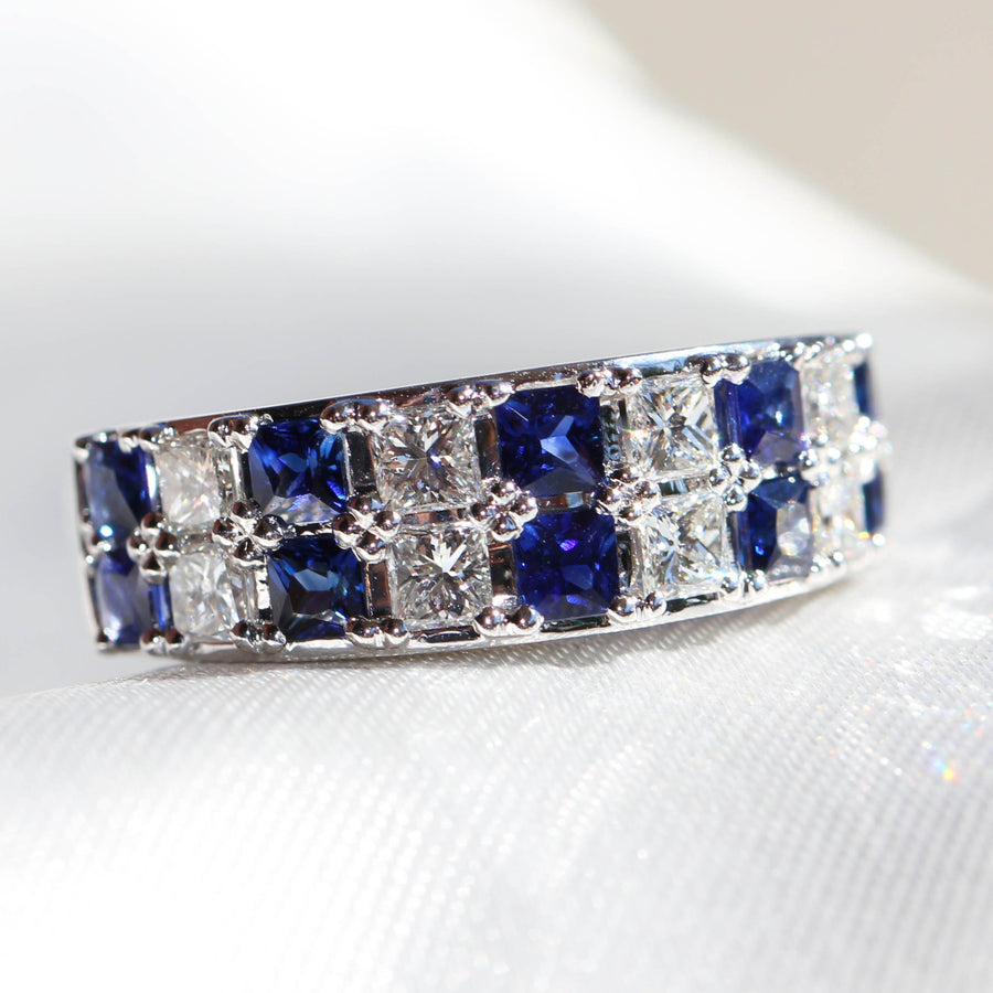 Sapphire & Diamond Wide Dress Ring