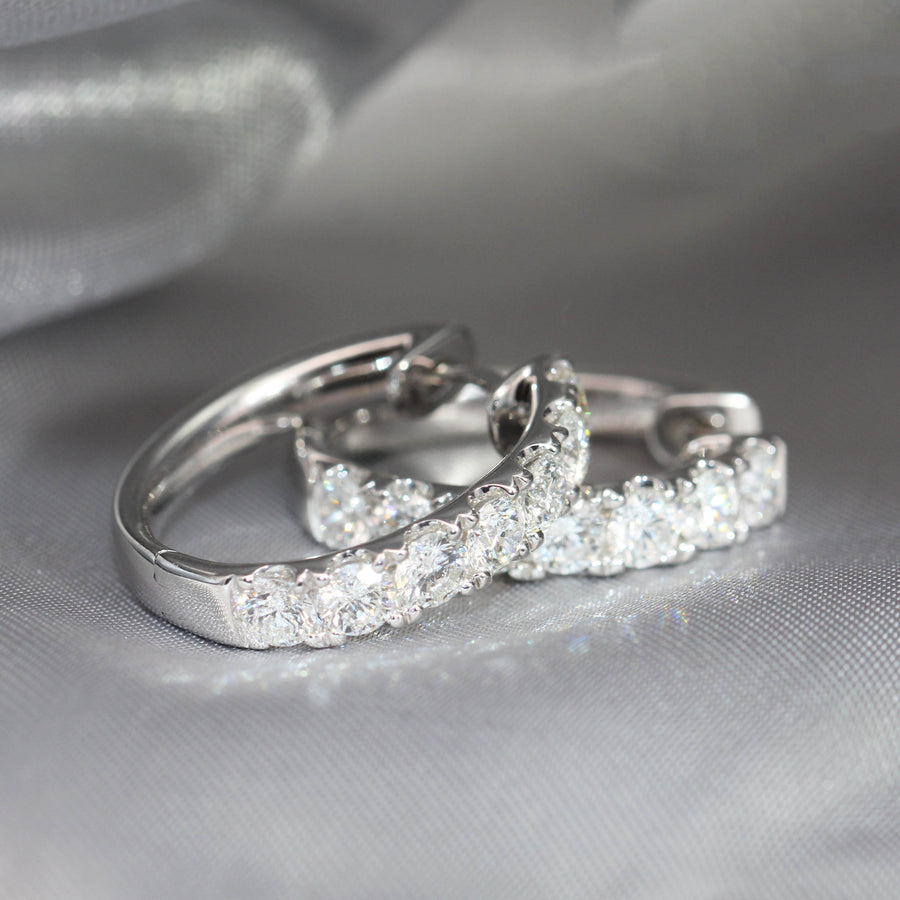 2.2ct Diamond & White Gold Huggies