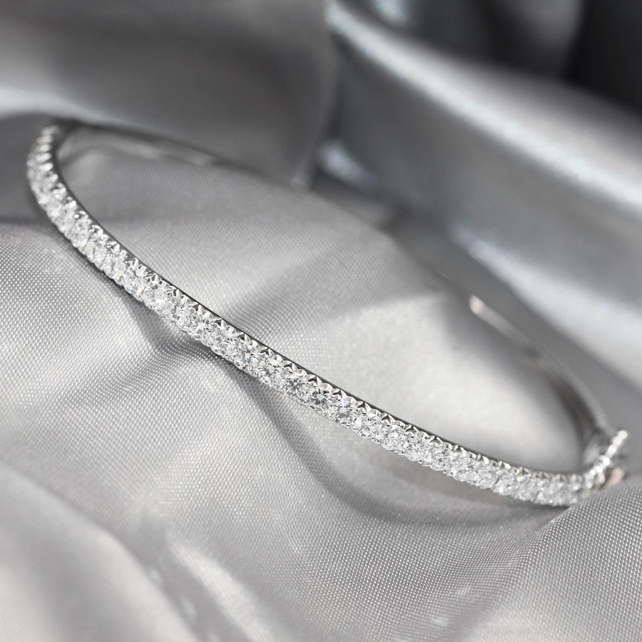 Diamond & White Gold Micro Set Bangle