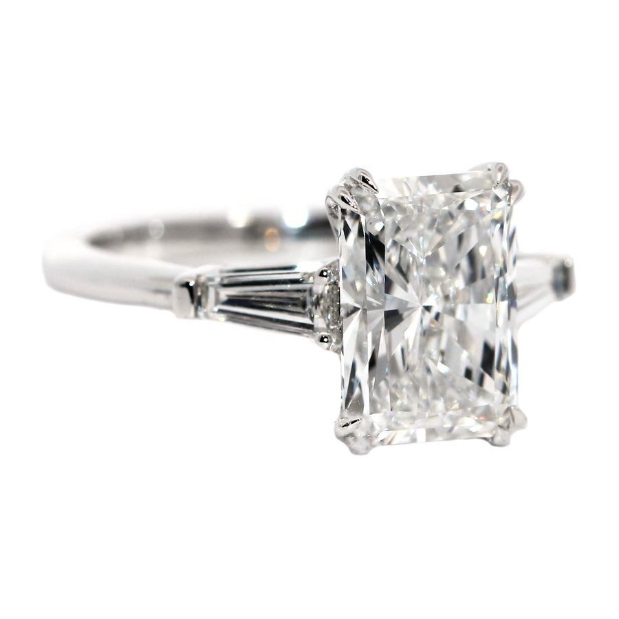 Lab Grown Radiant & Tapered Baguette Cut Diamond Ring