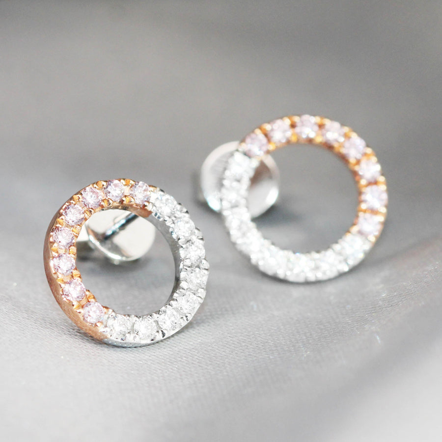 Ellendale Pink Diamond Circle Studs