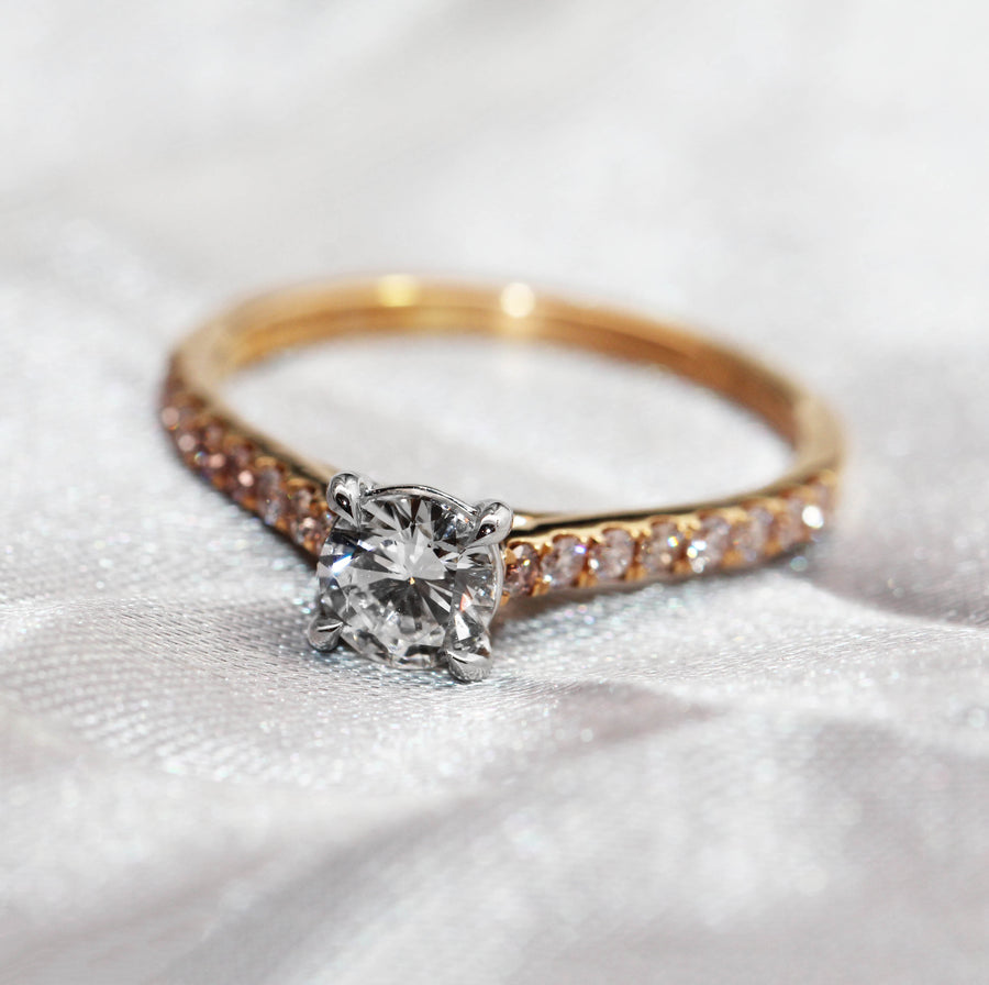 Ellendale White & Pink Diamond Solitaire