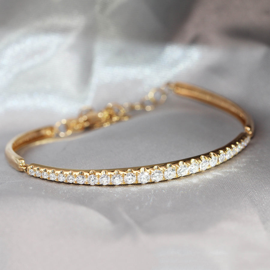 Micro Set Diamond & Yellow Gold Bracelet