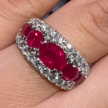 Ruby & Diamond Wide Dress Ring