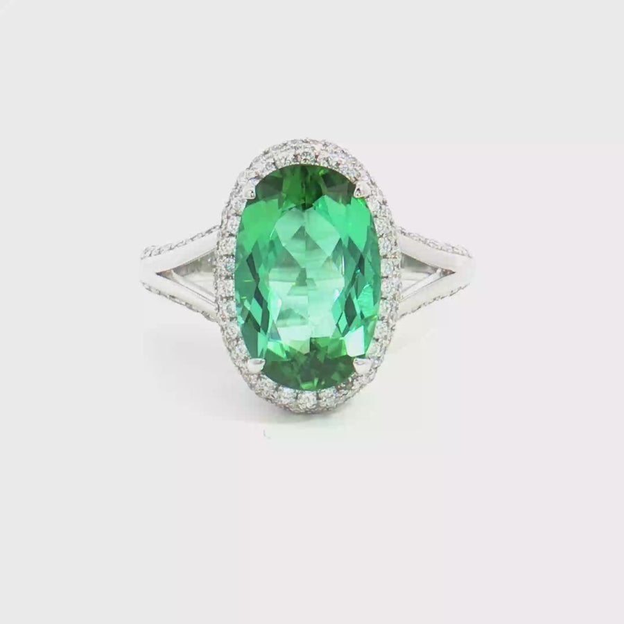 Mint Tourmaline & Diamond Dress Ring