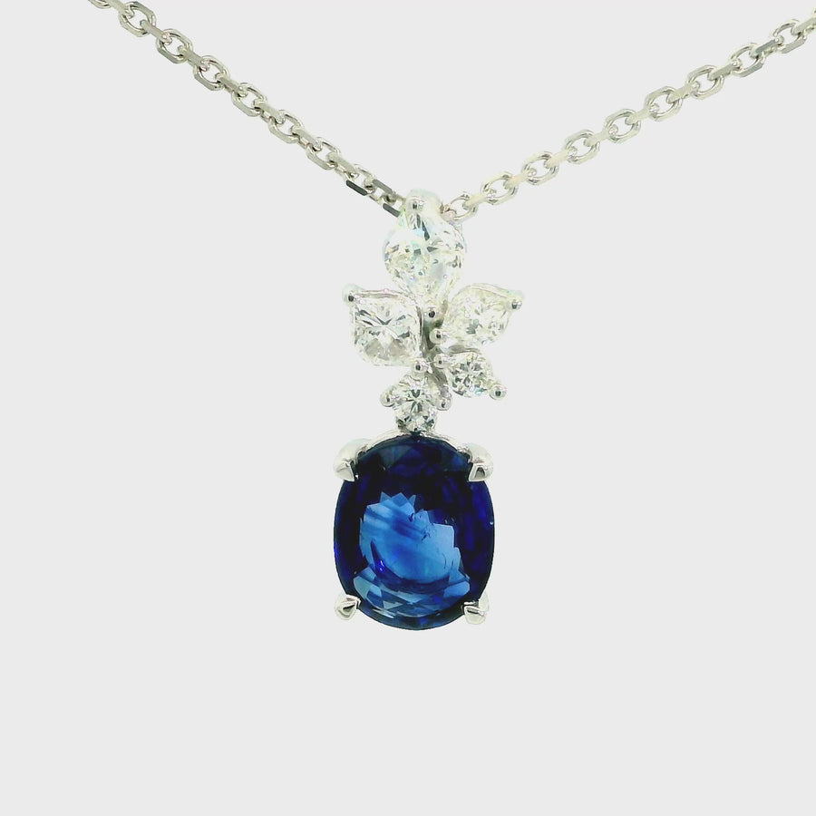 Scattered Diamond & Sapphire Pendant