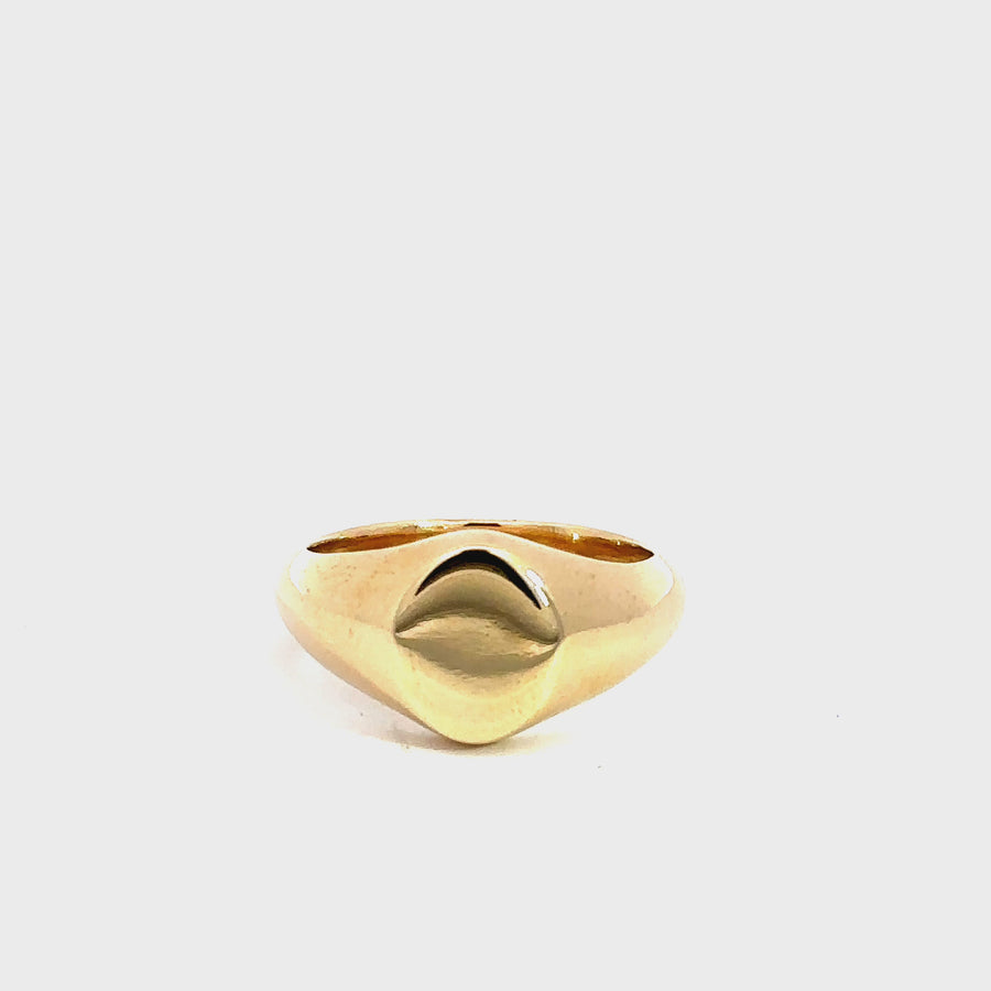 Custom Made Yellow Gold Oval Signet Ring