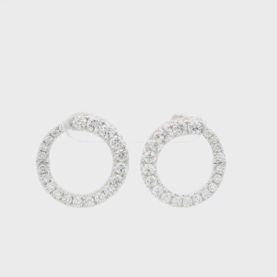 Diamond & White Gold Circle Style Huggies