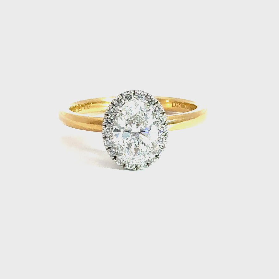 Oval Lab Grown Diamond & Yellow Gold Engagement Ring