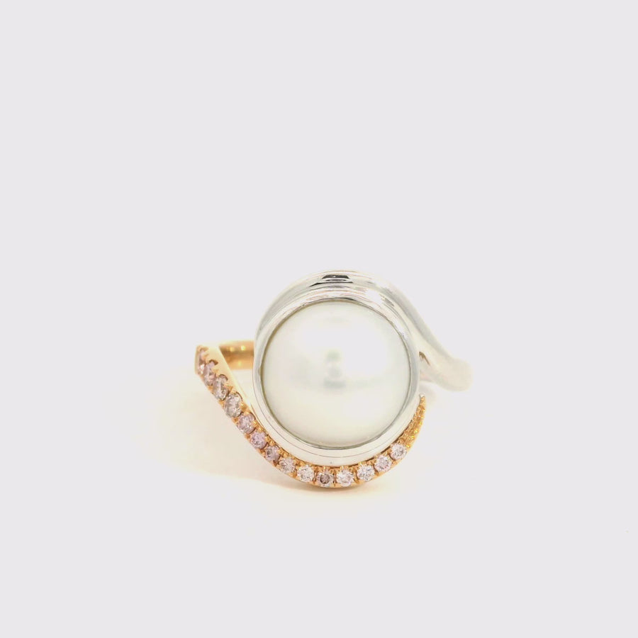 Ellendale South Sea Pearl & Pink Diamond Dress Ring