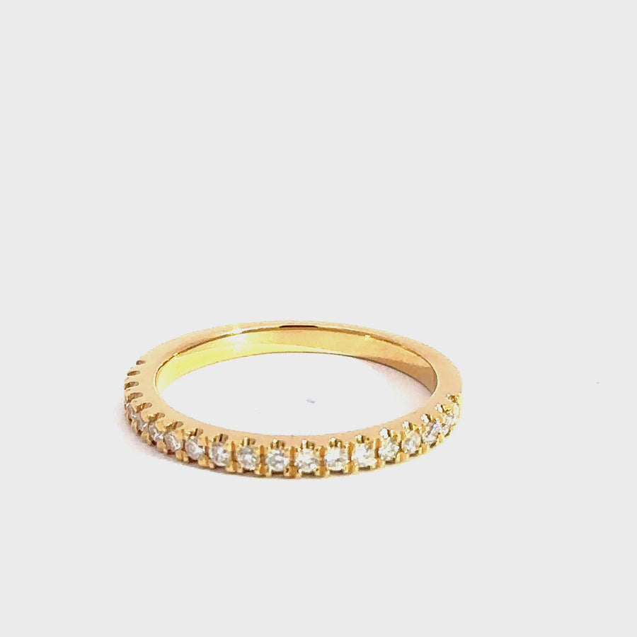 Diamond & Yellow Gold Micro Set Wedding Band