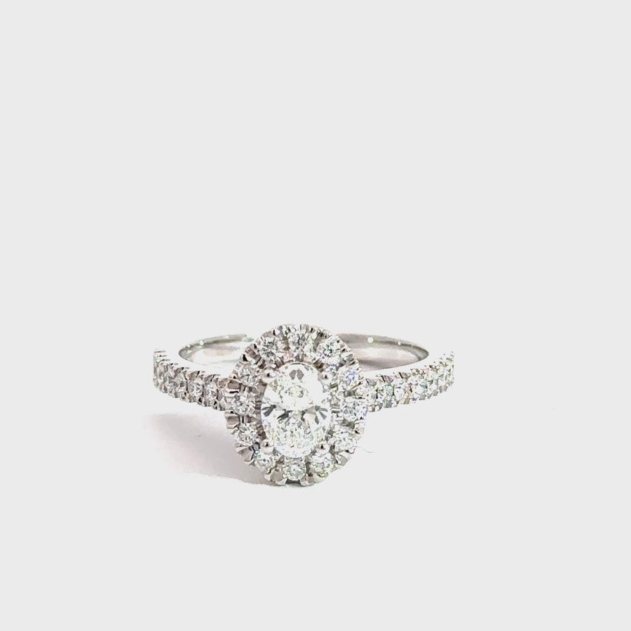 .50ct Oval Cut Diamond & White Gold Engagement Ring