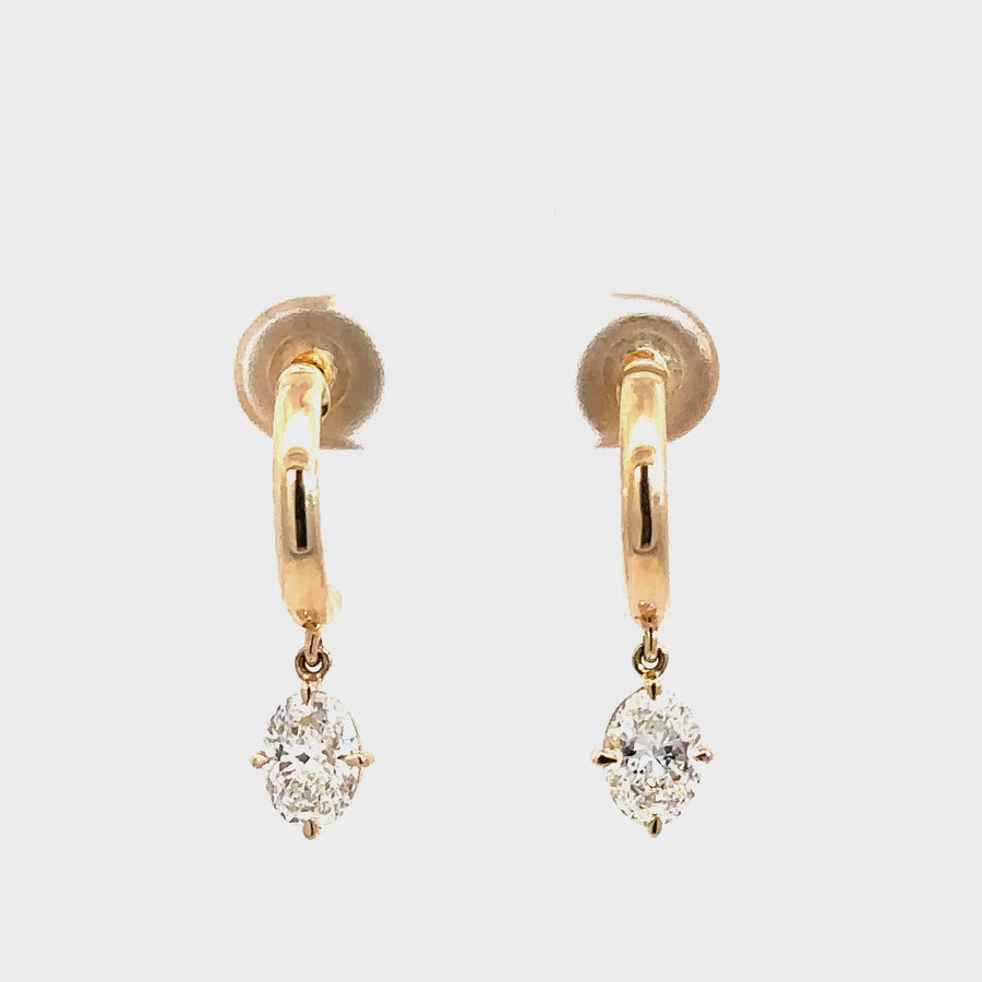 Oval Cut Lab Grown Diamond Drop Earrings