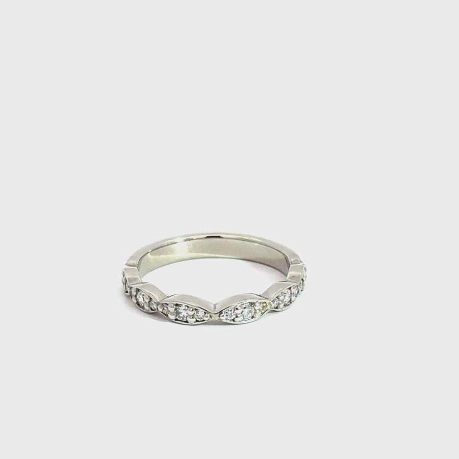 Custom Platinum & Diamond Marquise Shaped Band