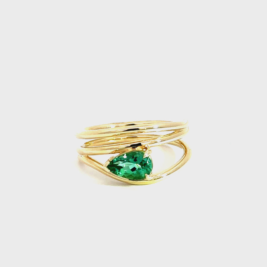 Mint Tourmaline & Yellow Gold Dress Ring