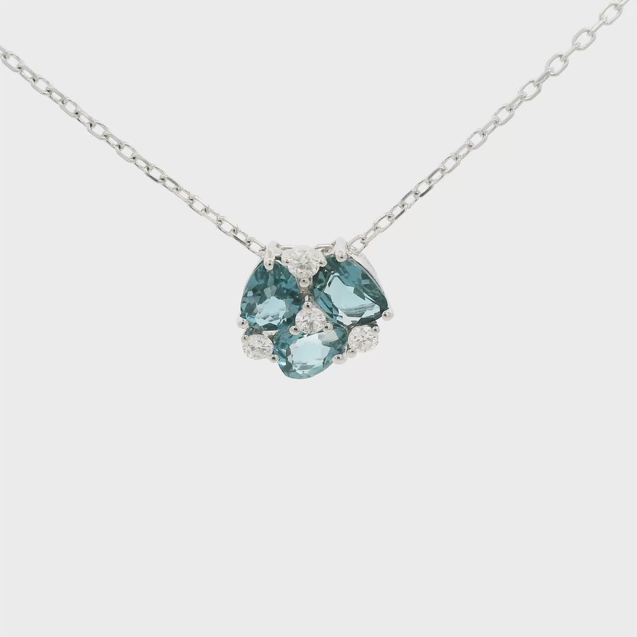 London Blue Topaz & Diamond Cluster Slider