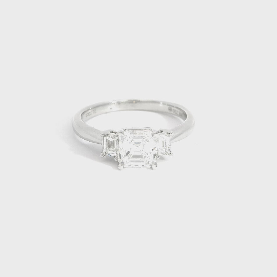 Asscher & Baguette Cut Diamond Trilogy