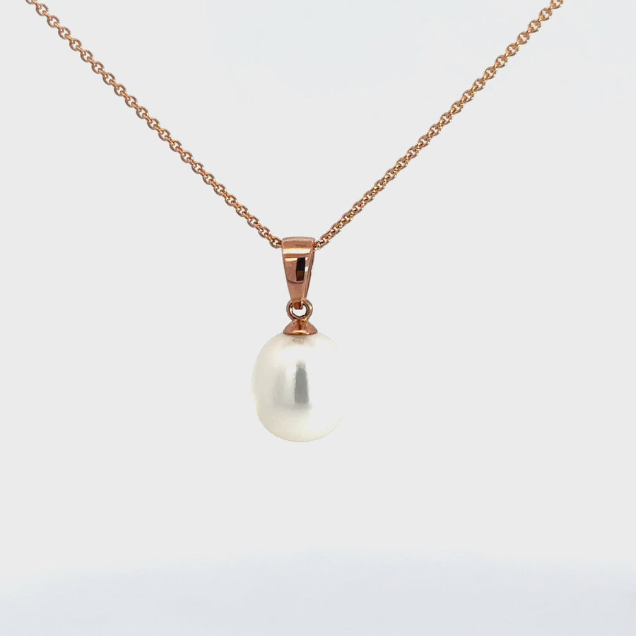 Fresh Water Pearl & Rose Gold Pendant