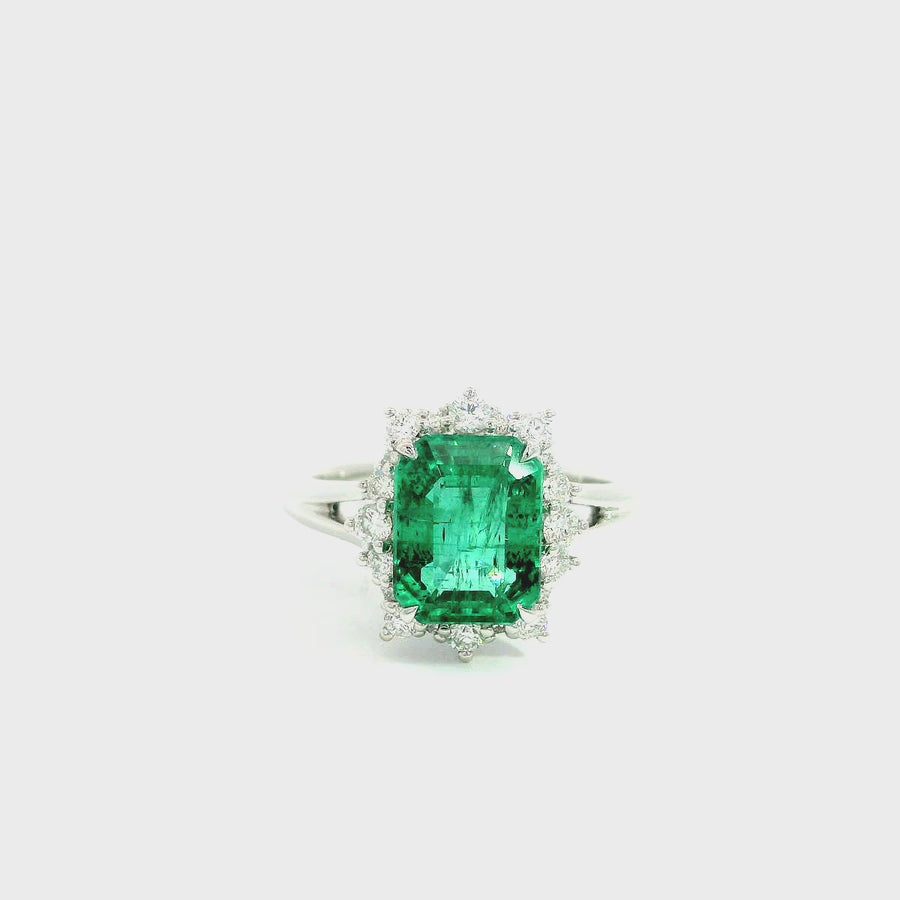 Emerald & Diamond Emerald Cut Dress Ring