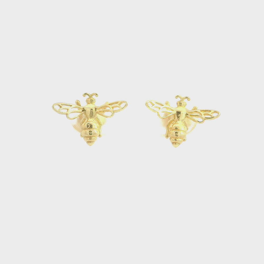 Yellow Gold Bee Studs