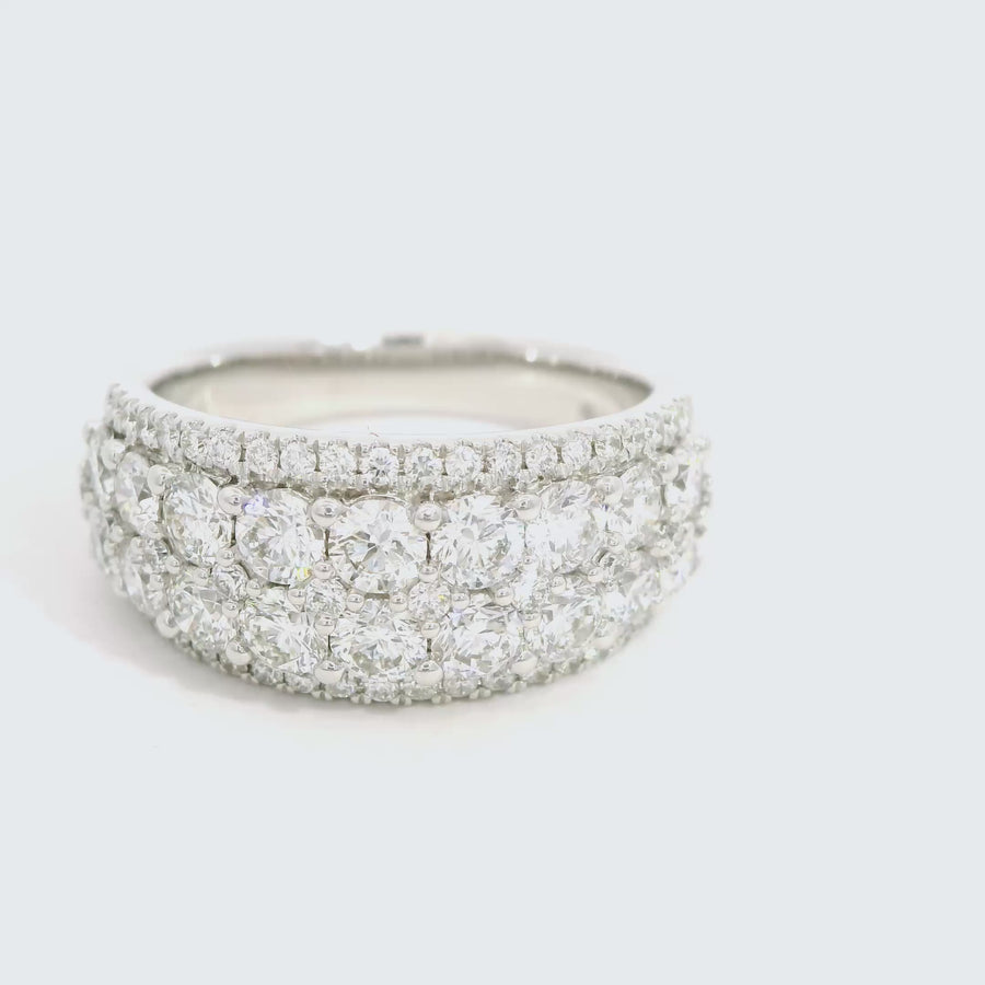 Round Cut Wide Diamond Dress Ring