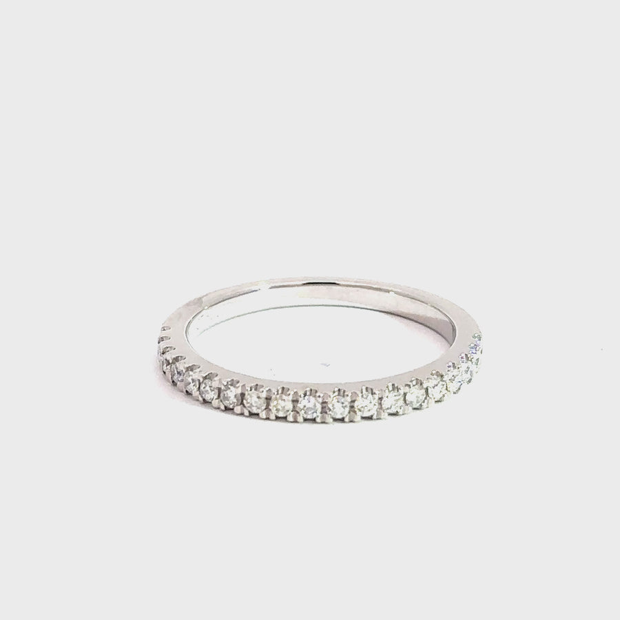 Diamond & White Gold Micro Set Wedding Band