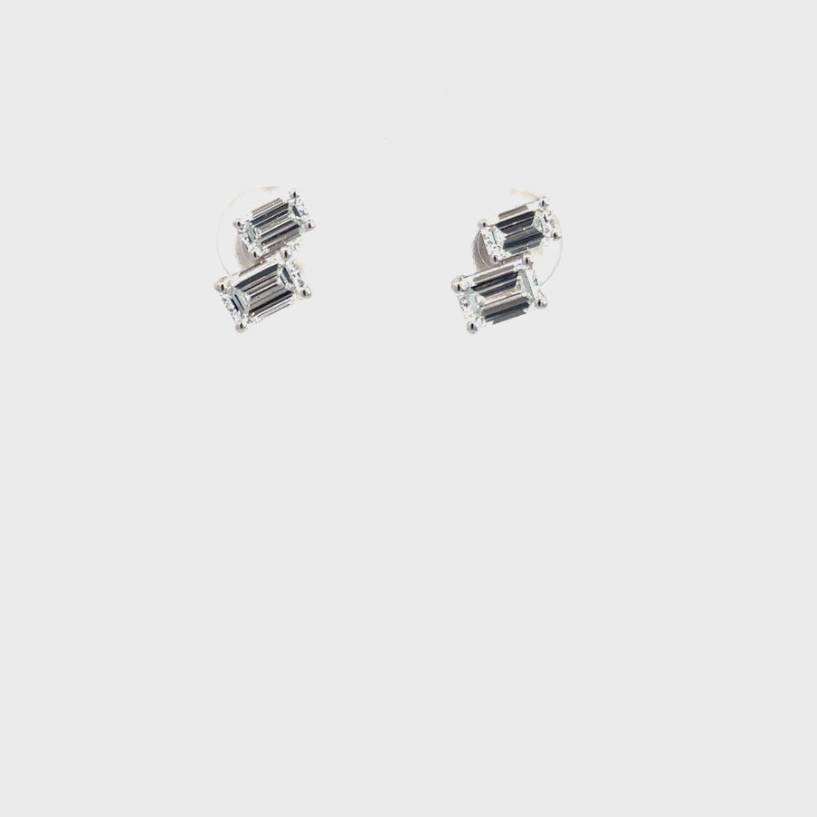 Emerald Cut Lab grown Diamond Studs