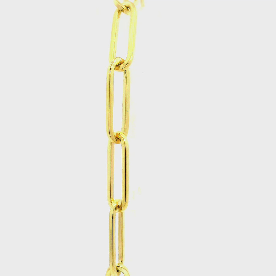 9ct Yellow Gold Paper Clip Link Bracelet