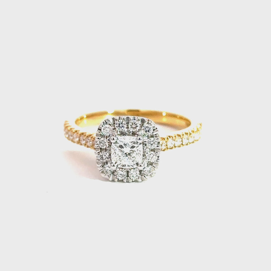 .50ct Cushion Cut Diamond & Yellow Gold Engagement Ring