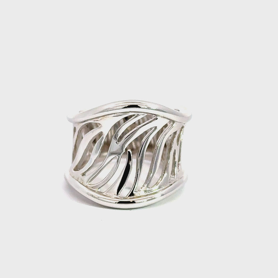 Sterling Silver Wide Cut-Out Dress Ring