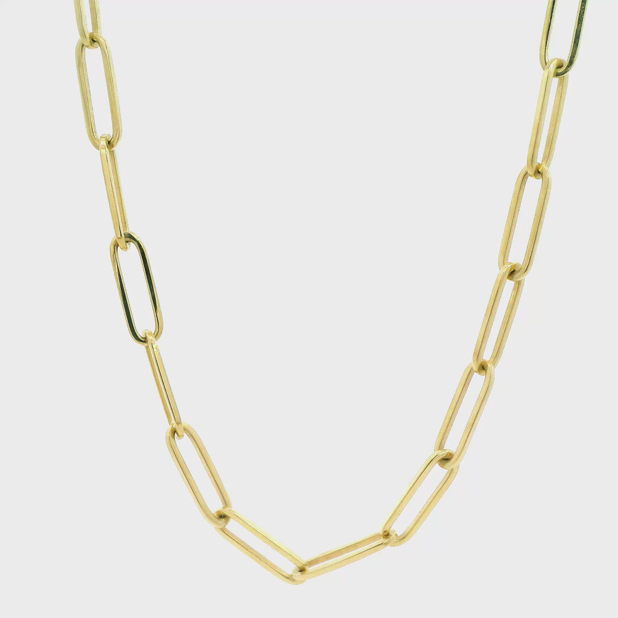 Yellow Gold Elongated Trace Chain