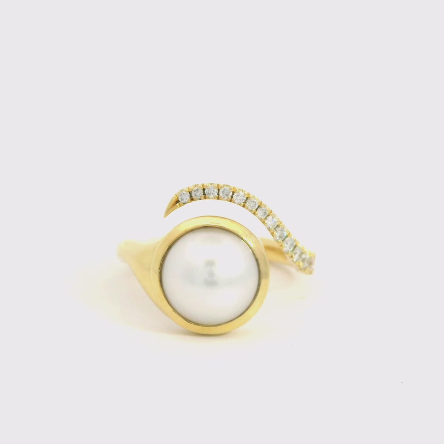 Ellendale South Sea Pearl, Diamond & Yellow Gold Dress Ring