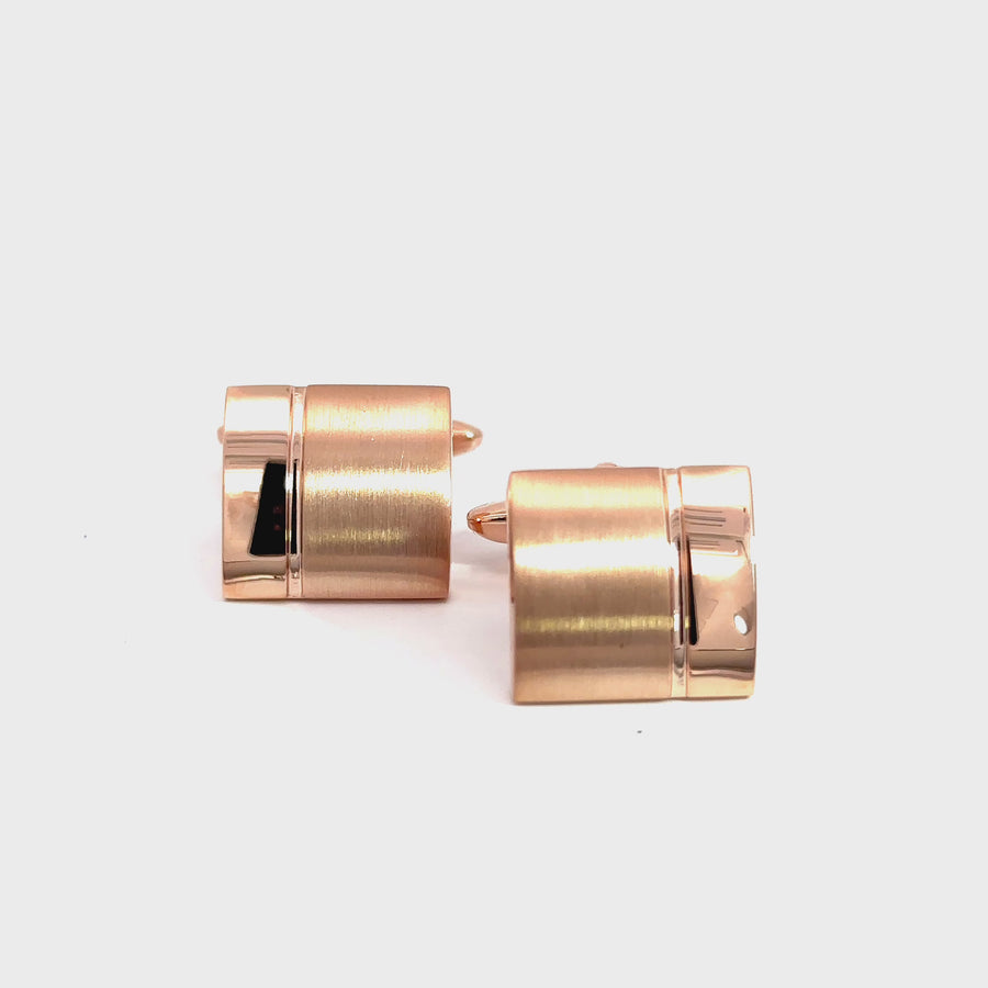 Stainless Steel & Rose Gold Plated Cufflinks