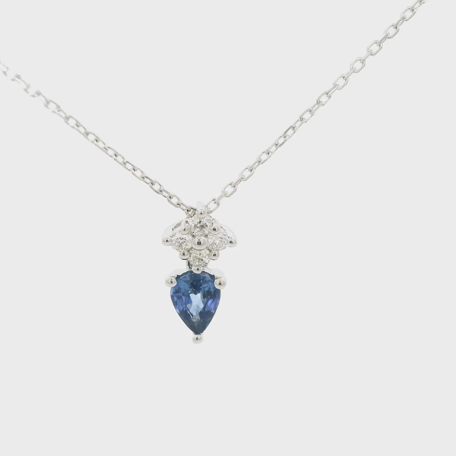 Pear Cut Sapphire & Diamond Necklet