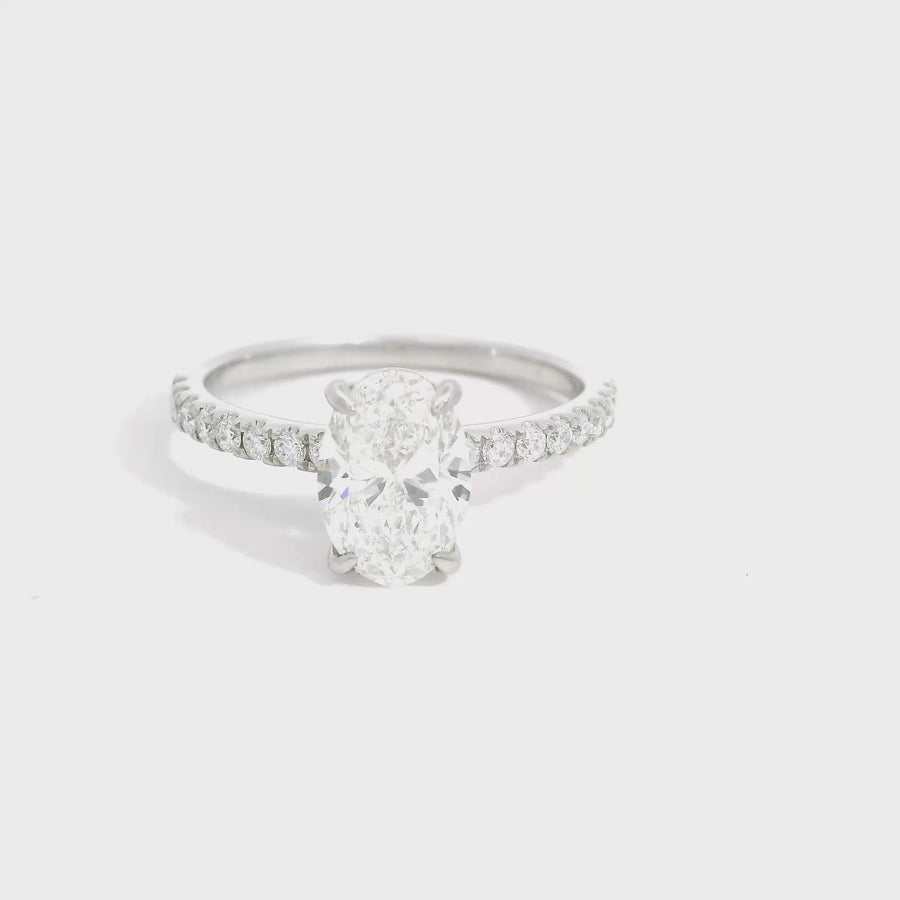 Oval Diamond & Platinum Solitaire