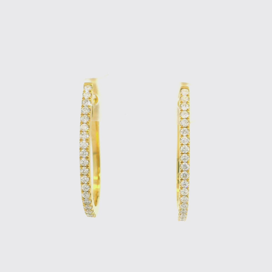 Diamond & Yellow Gold Huggies