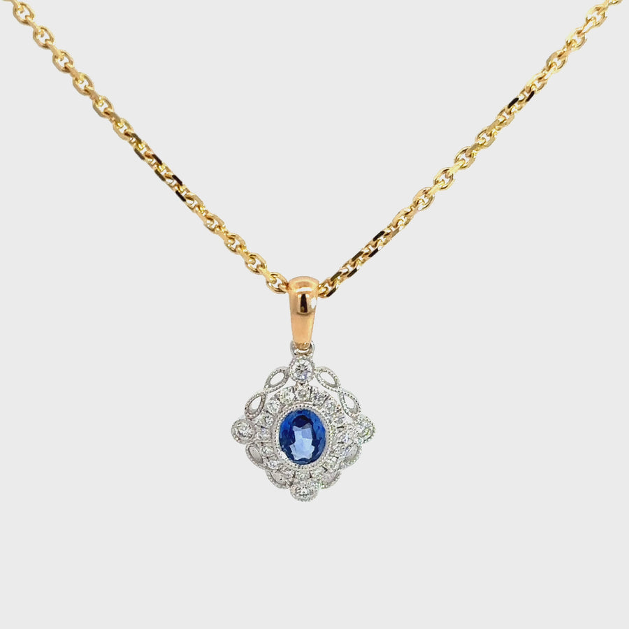 Art Deco Sapphire & Diamond Pendant