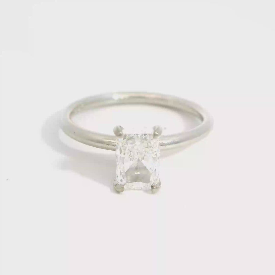 Radiant Cut Diamond & White Gold Solitaire