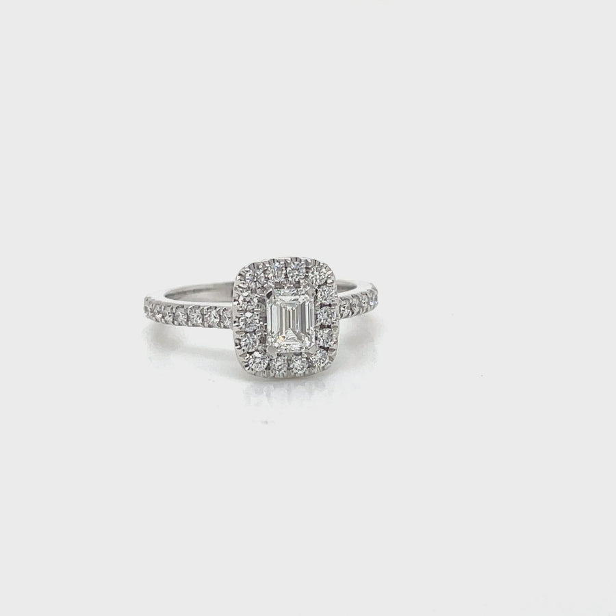 Emerald Cut Diamond & White Gold Engagement Ring