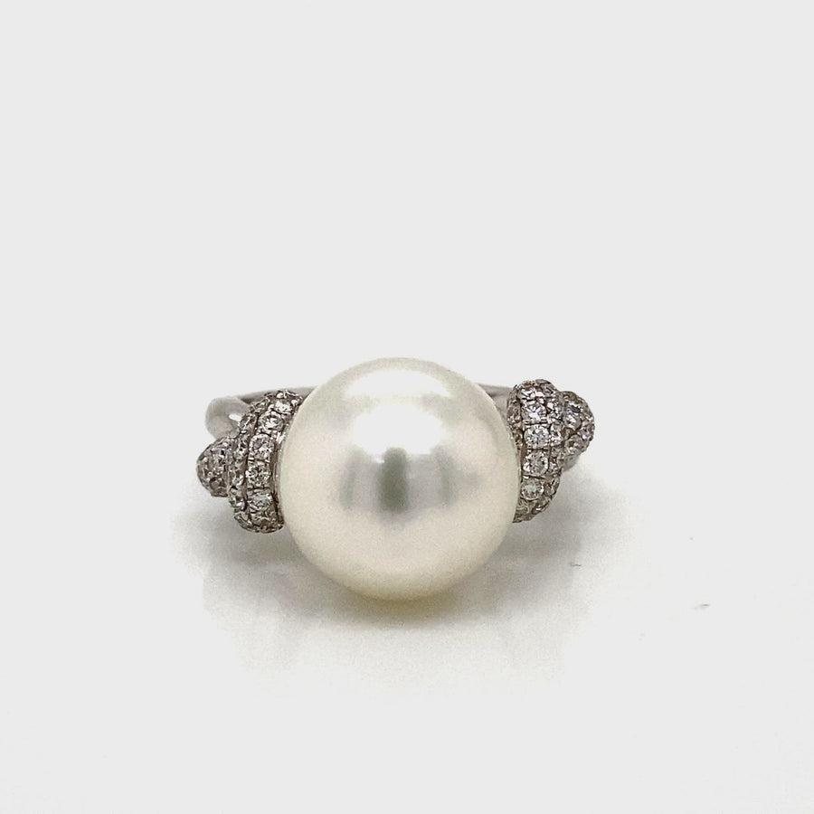South Sea Pearl & Pave Diamond Dress Ring