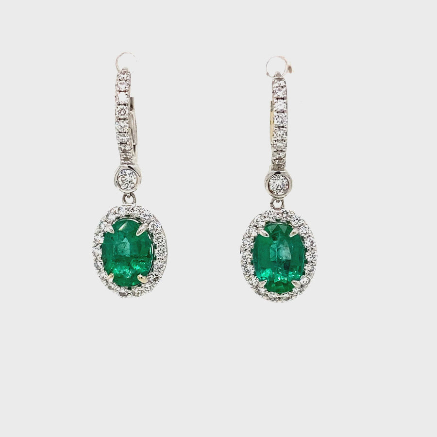 Emerald & Diamond Drop Earrings