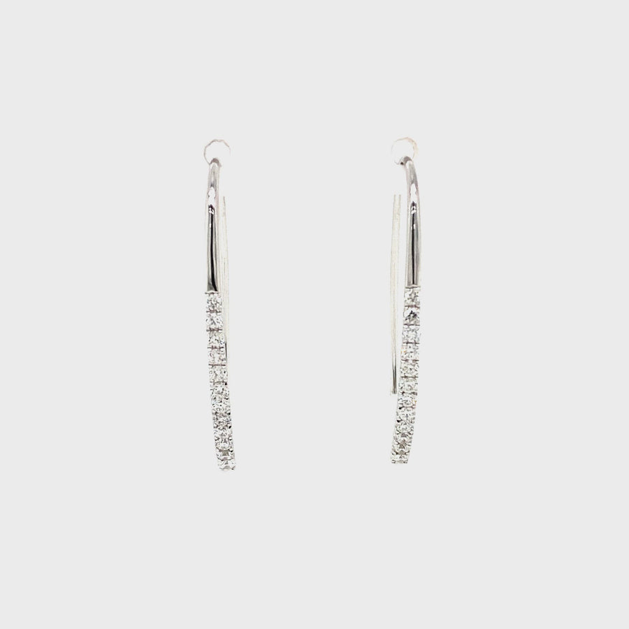 Diamond & White Gold Microset Drop Earrings