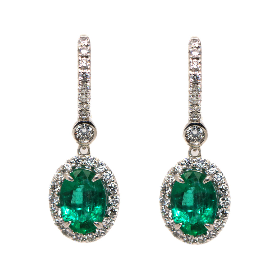 Emerald & Diamond Drop Earrings