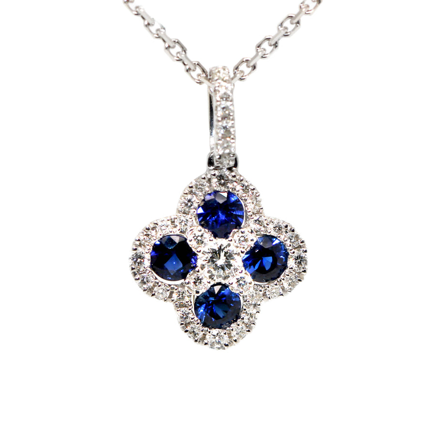Blue Sapphire & Diamond Pendant
