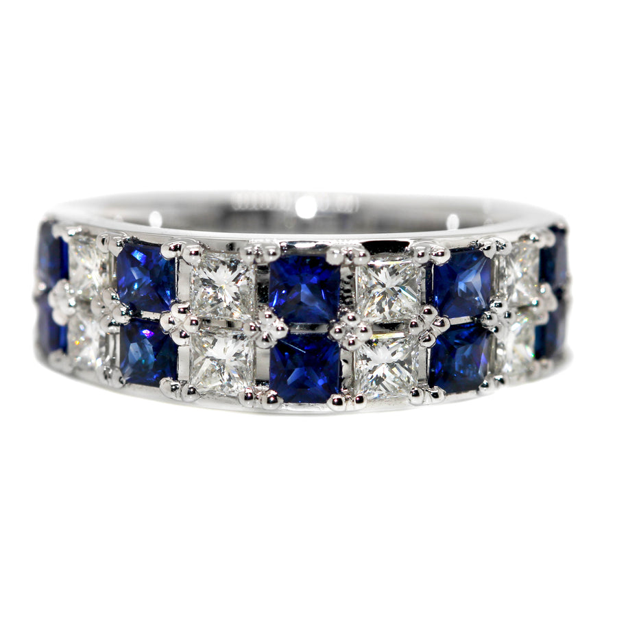 Sapphire & Diamond Wide Dress Ring