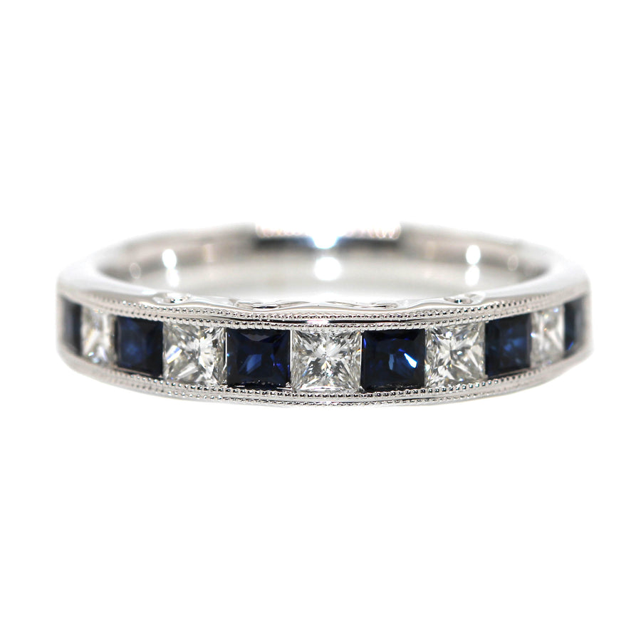 Sapphire & Diamond Channel Set Ring