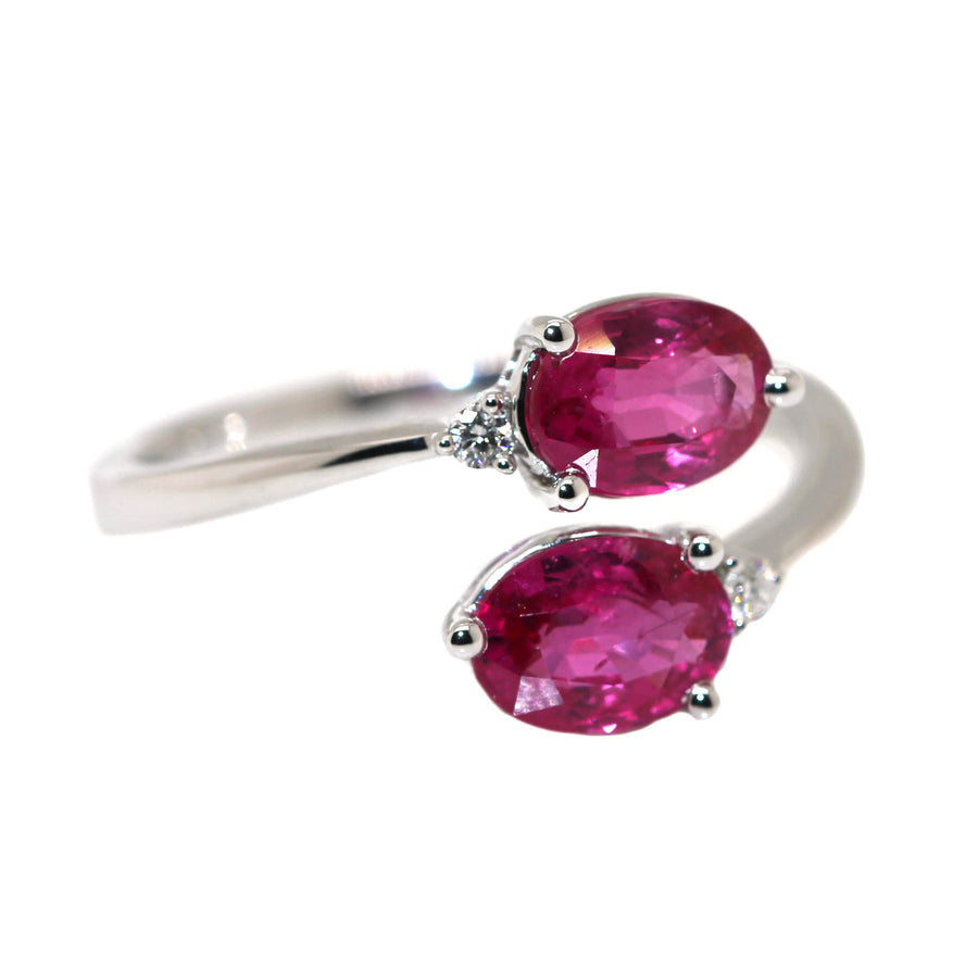 Pink Sapphire & Diamond Twist Dress Ring