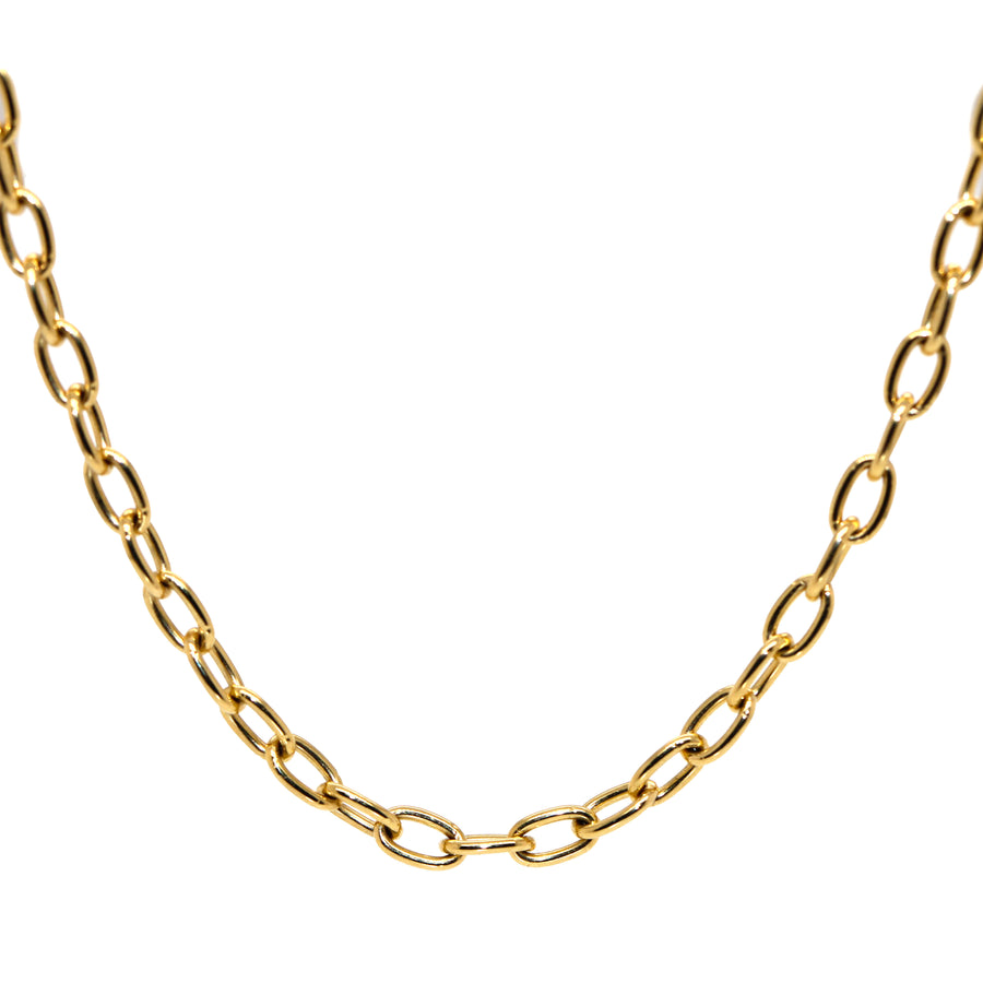 Yellow Gold Elongated Trace Chain